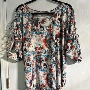 Charming Charlie Multicolor Abstract Blouse